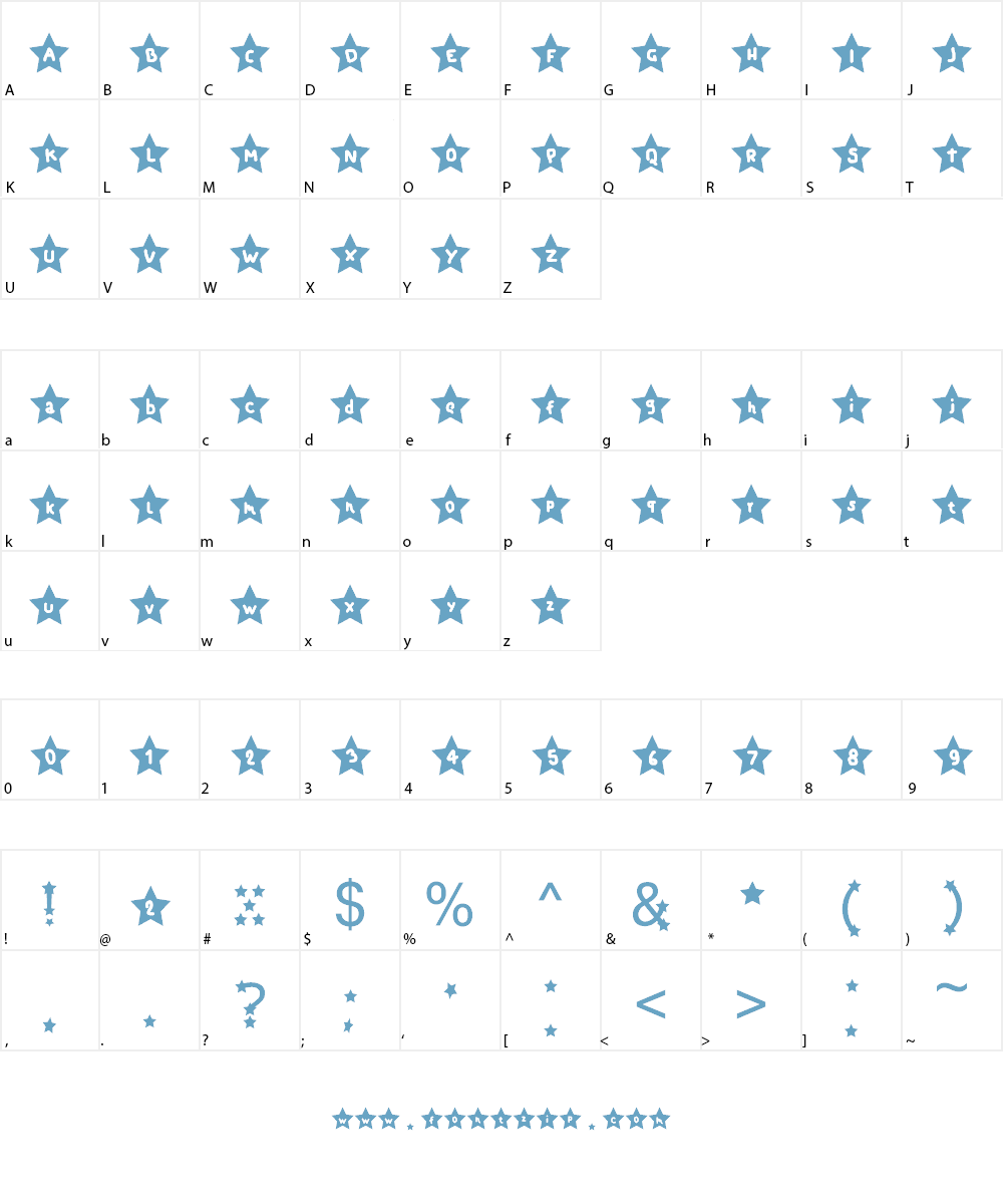 stars world Font Character